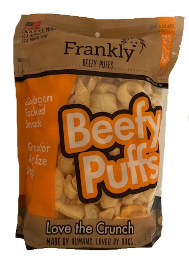 Frankly Cheddar Cheese Flavor Beefy Puffs 100% USA Made Collagen Packed Snack 5 Ounce Package - Image 1